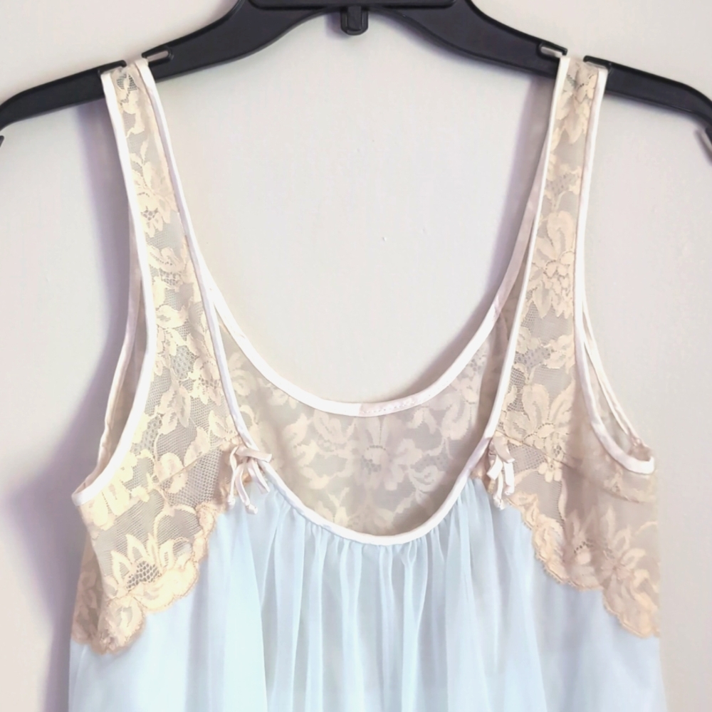 50s Vintage Vanity Fair 2 Piece Chemise Robe Lace Fairycore Peignoir Set 34 - Picture 7 of 16